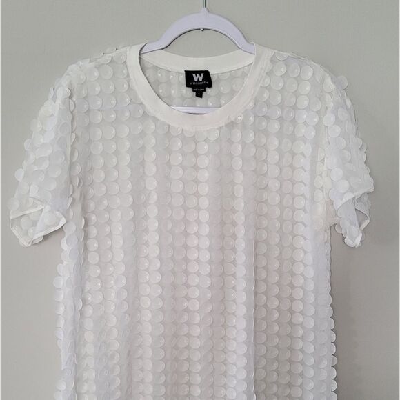 W By Worth White Circle aplique dress Size 6 - Picture 5 of 13